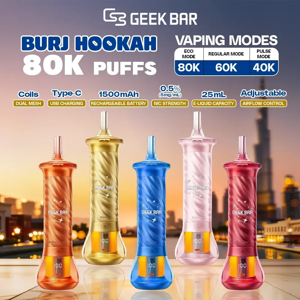 Geek Bar Burj 80K DTL Shisha E-Hookah Vape